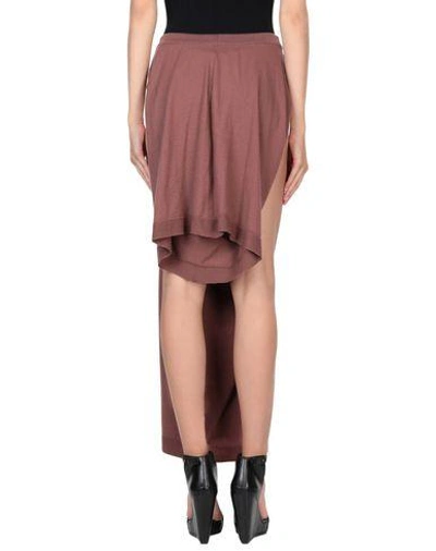 Shop Rick Owens Knee Length Skirt In Cocoa