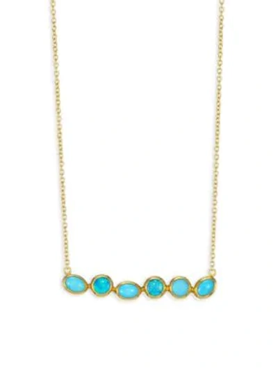 Shop Gurhan Pointelle Hue 24k Yellow Gold, Opal & Turquoise Bar Necklace