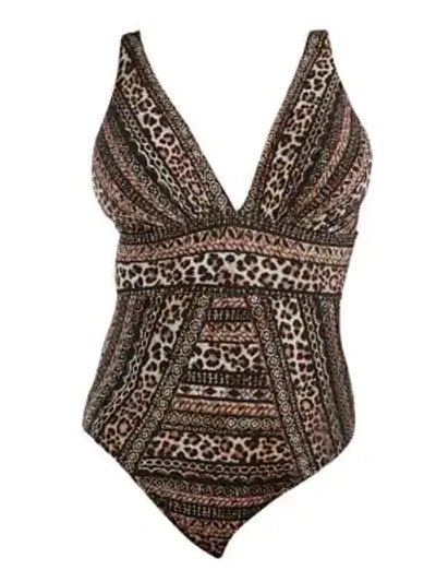 Shop Miraclesuit Swim Lionessa Odyssey One-piece Swimsuit In Brown