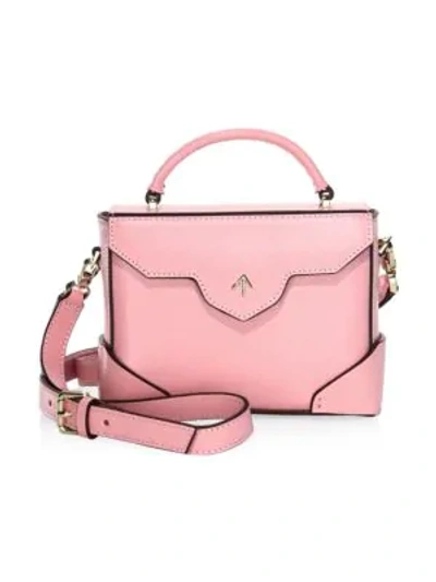 Shop Manu Atelier Micro-bold Leather Top Handle Bag In Pink