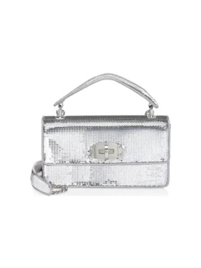 Shop Miu Miu Paillettes Sequin Clutch In Argento