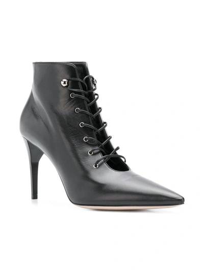 Shop Miu Miu Lace-up Ankle Boots In Black