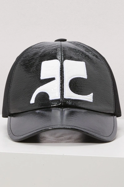 Shop Courrèges Logo Cap In Black