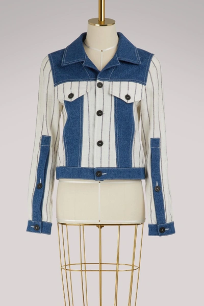 Shop Gauchère Letty Denim Jacket In Blue / White