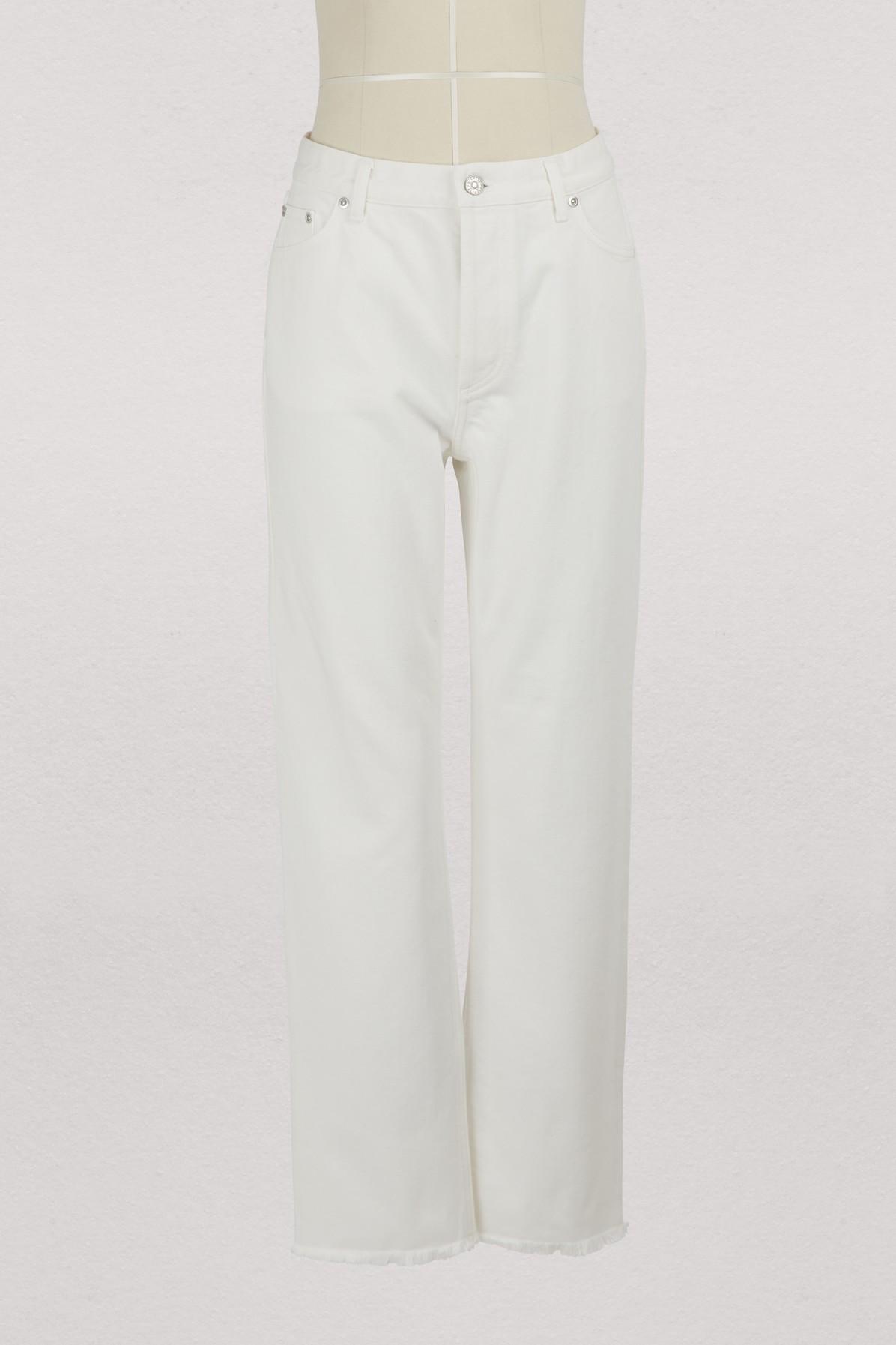 celine white jeans