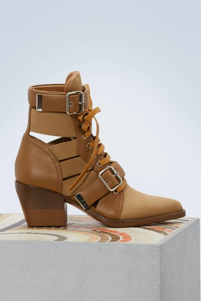 Shop Chloé Rylee Ankle Boots In Incense Brown