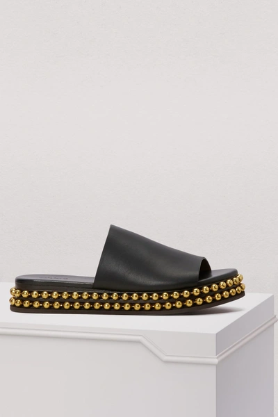 Shop Chloé Studded Mules In Black