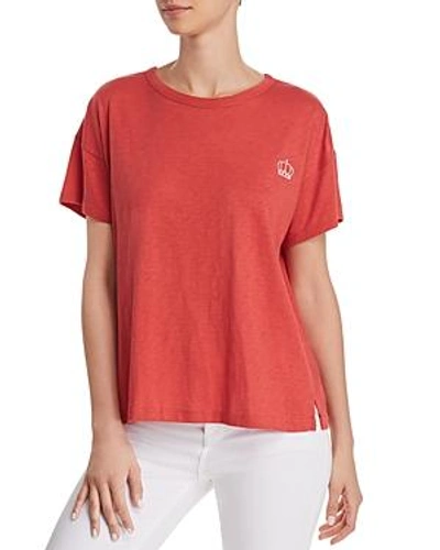 Shop Rag & Bone /jean Embroidered Crown Tee In Washed Red