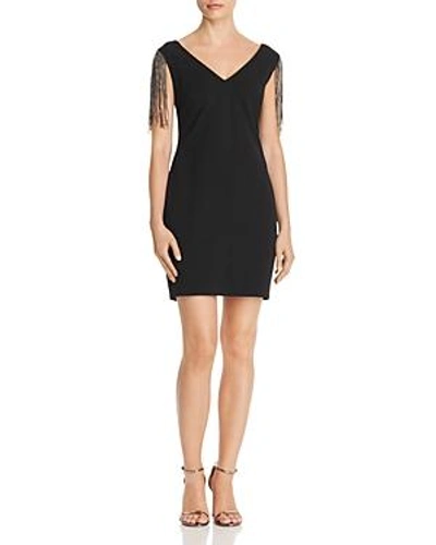 Shop Aqua Fringe-sleeve Dress - 100% Exclusive In Black
