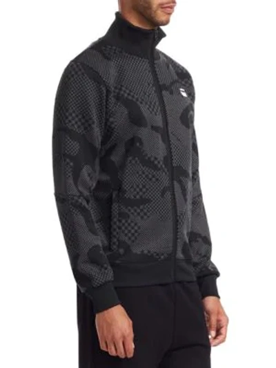 Shop G-star Raw Rodis Camo Zip Up Sweatshirt In Dark Black