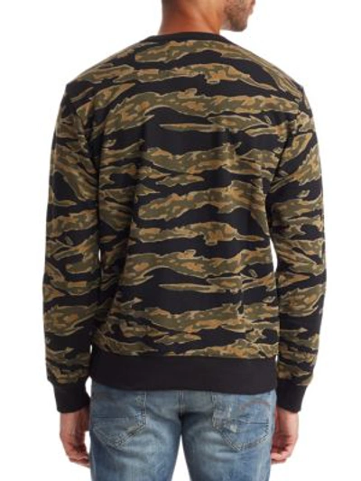 Shop G-star Raw Camouflage Logo Sweatshirt In Sage Black