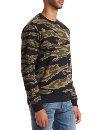 Shop G-star Raw Camouflage Logo Sweatshirt In Sage Black