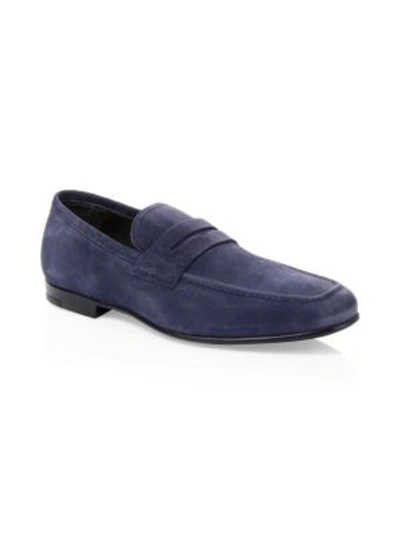 Shop To Boot New York Alek Suede Penny Loafers In Lavagna