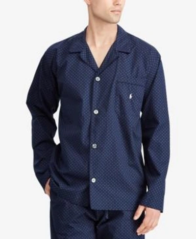 Shop Polo Ralph Lauren Men's Plaid Cotton Pajama Shirt In Cruise Navy