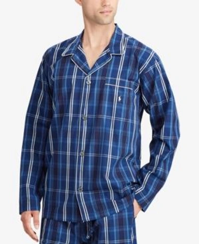 Shop Polo Ralph Lauren Men's Plaid Cotton Pajama Shirt In Jones Plaid