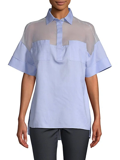 Shop Valentino Sheer Insert Shirt In Nudo