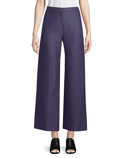 Shop Valentino Wide-leg Dress Pants In Purple