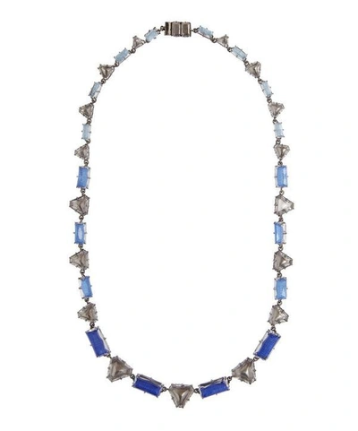 Shop Larkspur & Hawk Caterina Geometric Rivière Necklace In Blue