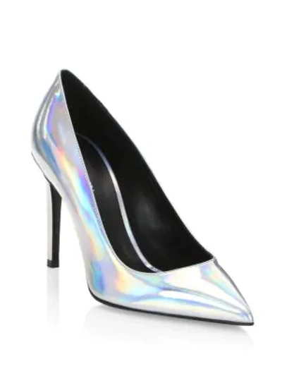 Shop Balmain Daphne Mirror Pumps In Silver