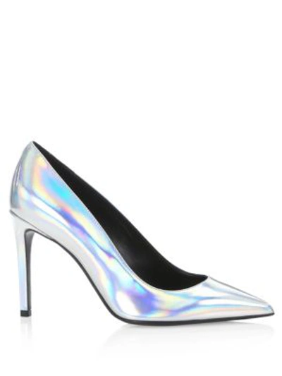 Shop Balmain Daphne Mirror Pumps In Silver