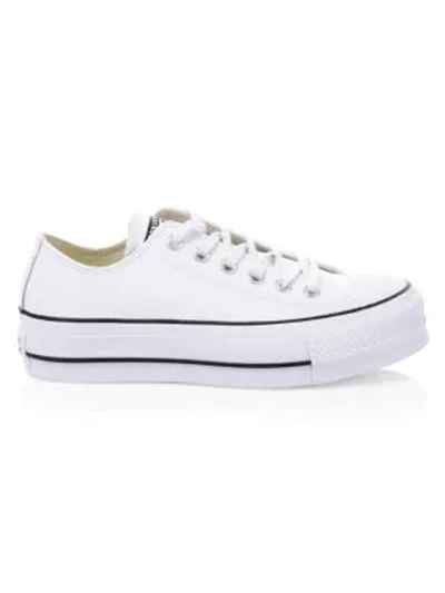 Shop Converse Chuck Taylor All Star Lift Leather Low-top Trainers In White Black