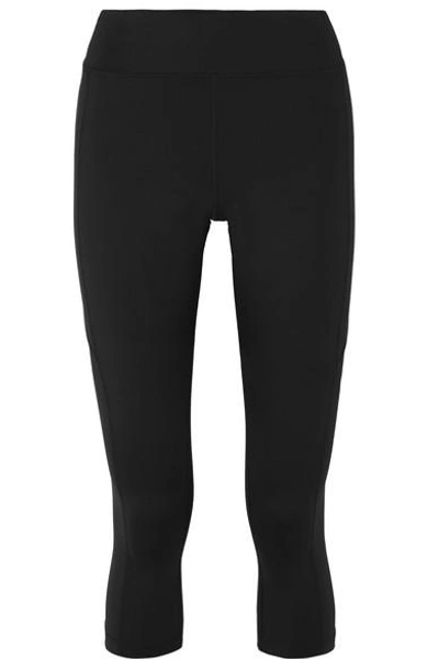 Shop Nike Power Cropped Dri-fit Stretch Leggings In Black