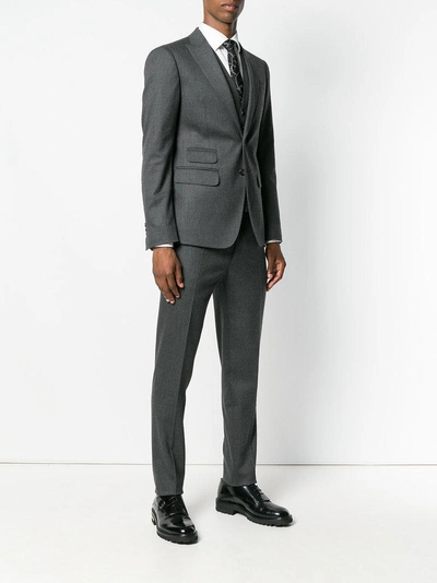 Shop Dsquared2 Slim Fit Three-piece Suit - Grey
