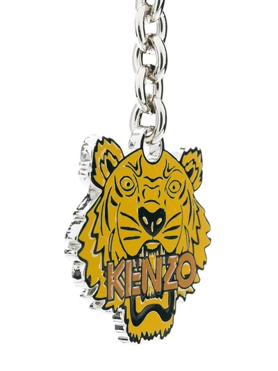 Shop Kenzo Tiger Enamelled Keyring - Yellow In Yellow & Orange
