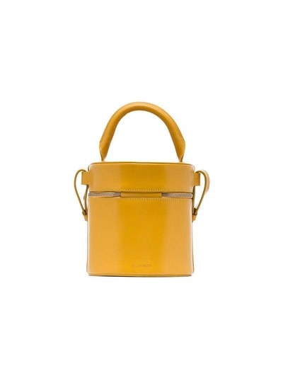 Shop Building Block Yellow Drum Leather Shoulder Bag