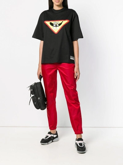 Shop Prada Tapered Track Pants In Red