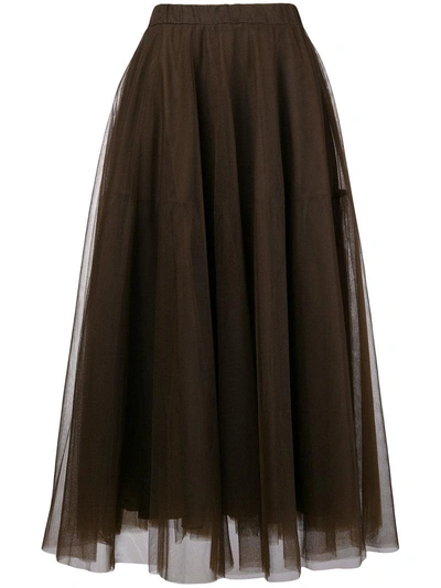 Shop P.a.r.o.s.h . Full Mid-length Skirt - Brown
