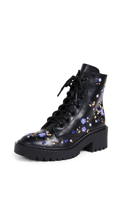 Shop Kenzo Pike Embroidered Boots In Black