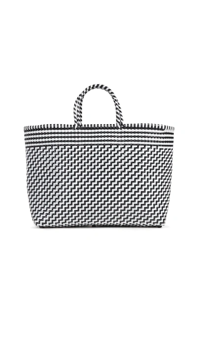 Shop Truss Large Handwoven Tote Bag In Black/white