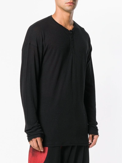 Shop Isabel Benenato Half Button Sweater - Black