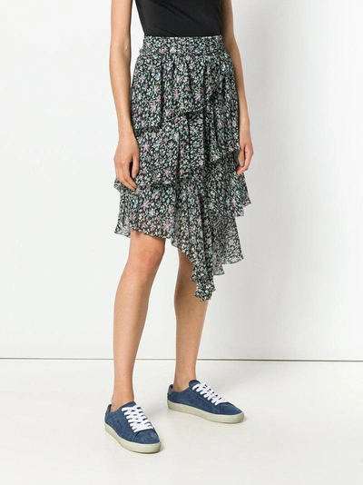 Shop Isabel Marant Étoile Ruffled Asymmetric Skirt In Green