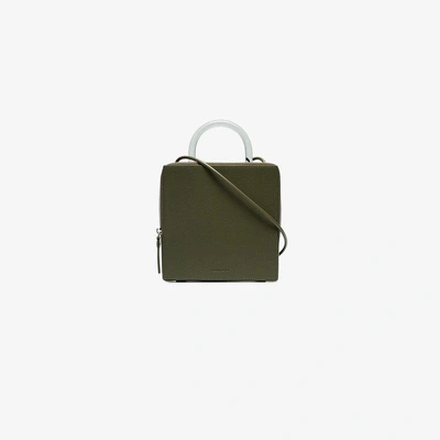 Shop Building Block Green Box Leather Shoulder Bag