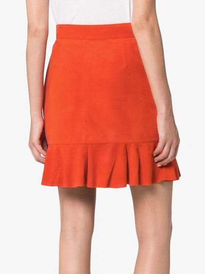 Shop Ganni Salvia Mini Skirt In Red
