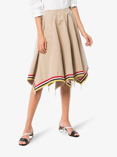 Shop Jw Anderson Flax Umbrella Skirt In Nude/neutrals