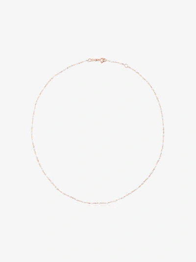 Gigi Clozeau White 18kt Rose Gold  Beaded Necklace In White