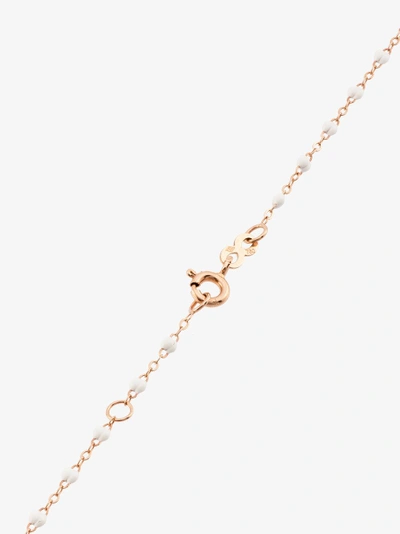 Shop Gigi Clozeau 18k Rose Gold Madone Beaded Necklace In White