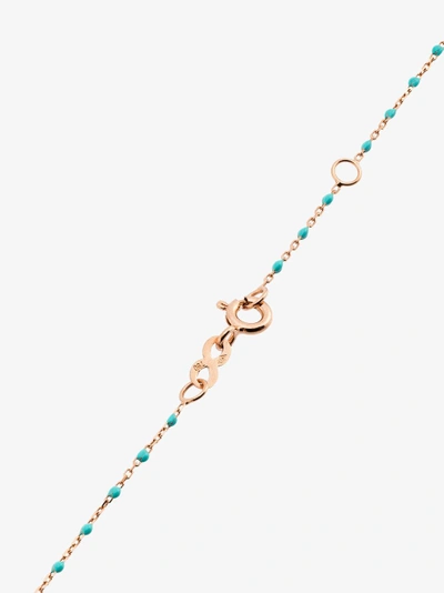 Shop Gigi Clozeau Blue 18kt Rose Gold Beaded Diamond Necklace