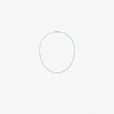 Shop Gigi Clozeau Blue 18kt Yellow Gold Beaded Necklace