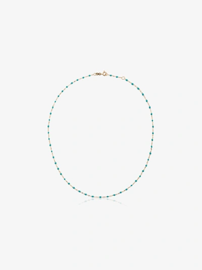 Shop Gigi Clozeau Blue 18kt Yellow Gold Beaded Necklace