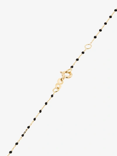 Shop Gigi Clozeau 18k Yellow Gold 55 Cm Beaded Diamond Necklace In Black