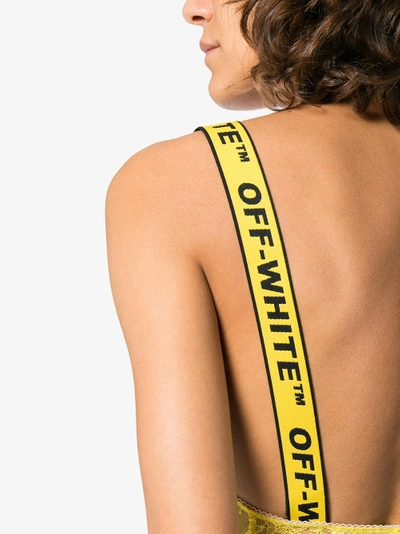 Shop Off-white Lace Logo Strap Body In Yellow&orange