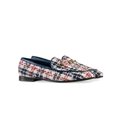 Shop Gucci Tweed Loafers In Multi