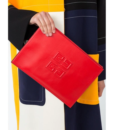 Shop Givenchy Emblem Large Pouch In Red