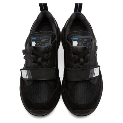 Shop Prada Black Mechano Sneakers In F0002 Nero