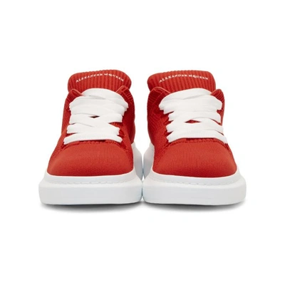 Shop Alexander Mcqueen Red Knit Oversized Sneakers In 6418flmred