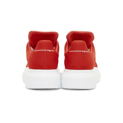 Shop Alexander Mcqueen Red Knit Oversized Sneakers In 6418flmred